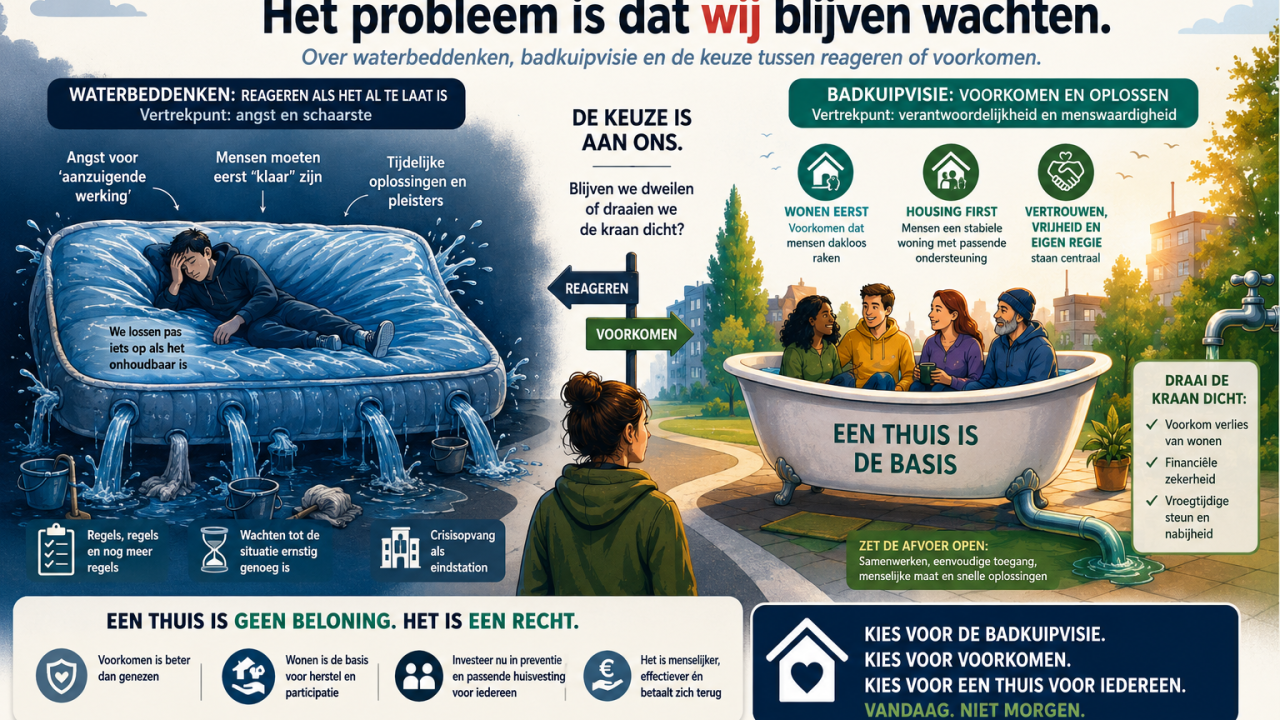 Visuele ondersteuning bij Wij laten mensen dakloos worden en noemen hén vervolgens complex.